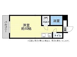 サザン・ブライト大手町 ワンルームの間取図画像