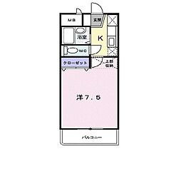 GRACE.ONE 1Kの間取図画像