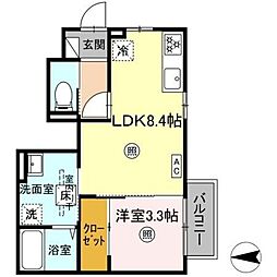 PREMILIFE中春日 1LDKの間取図画像