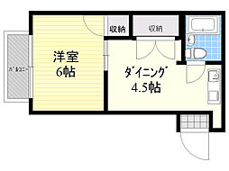 新川ハイツ 1DKの間取図画像