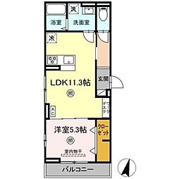PREMILIFE碩田町 1LDKの間取図画像