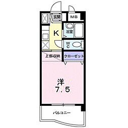 シャルマン外堀 1Kの間取図画像