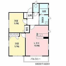 パル・ハイツA 2LDKの間取図画像