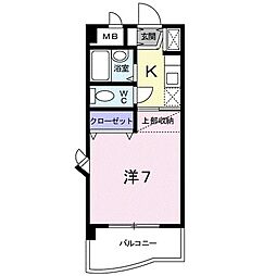 シャルマン外堀 1Kの間取図画像