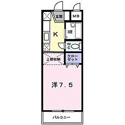 シャルマン外堀 1Kの間取図画像