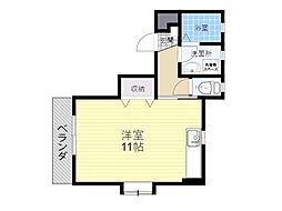 ハピネス上野 ワンルームの間取図画像
