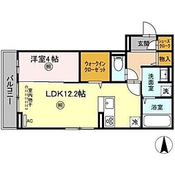 PREMILIFEK2 1LDKの間取図画像