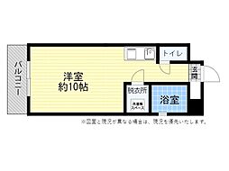サザン・ブライト大手町 ワンルームの間取図画像