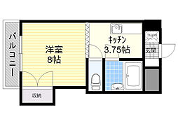 パークサイドゴトウ ワンルームの間取図画像