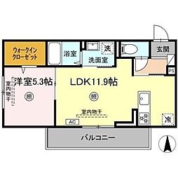 PREMILIFE金池 1LDKの間取図画像