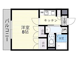 ヴォーネン上野丘 1Kの間取図画像