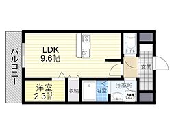トレステーラ顕徳 1LDKの間取図画像