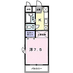 シャルマン外堀 1Kの間取図画像