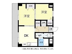 ワコーレ中島 2DKの間取図画像