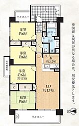 プラネッタシティめじろ台 4LDKの間取図画像