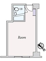 赤坂レジデンシャルホテル ワンルームの間取図画像