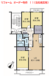 津田沼第1ファミリーマンション 3LDKの間取図画像