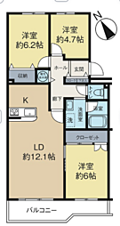 佐倉グリーンコープ 3LDKの間取図画像