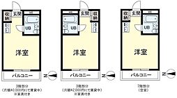 メゾン・ド・ノア天神町 ワンルームの間取図画像