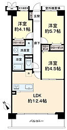 サンヴェール平山城址公園 3LDKの間取図画像