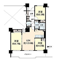 レールシティ八王子 3LDKの間取図画像