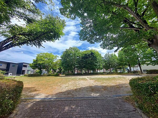 巡町公園。奥に遊具もあります。