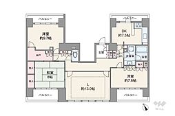 藤和シティホームズ六義園 3LDKの間取図画像