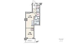 パレステージ文京江戸川橋 1LDKの間取図画像