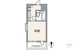ドミール池袋 1Kの間取図画像
