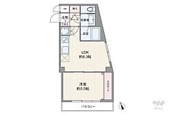 マック小石川コート 1LDKの間取図画像