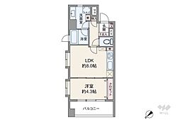 ダイナシティ文京根津 1LDKの間取図画像