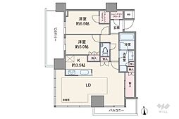 浅草タワー 2LDKの間取図画像