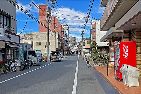 敷地の東側前面道路（南側から）