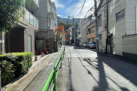 敷地の西側前面道路(北側から)