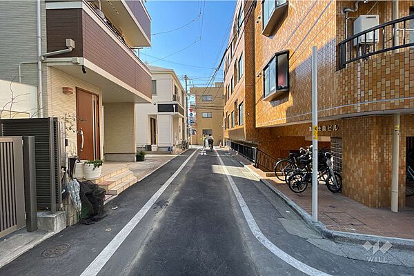 敷地の南側前面道路（東側から）