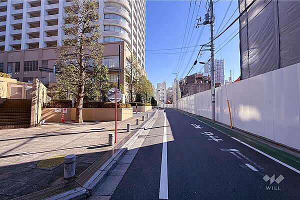 敷地南側の前面道路（西側から）