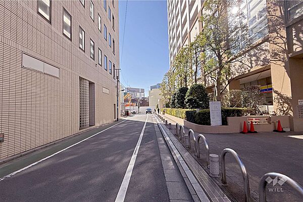 敷地東側の前面道路（北側から）