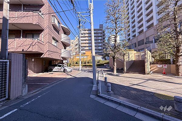 敷地西側の前面道路（南側から）