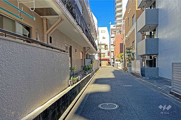 敷地の東側前面道路（南側から）