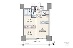 リビオレゾン上野根岸 2LDKの間取図画像