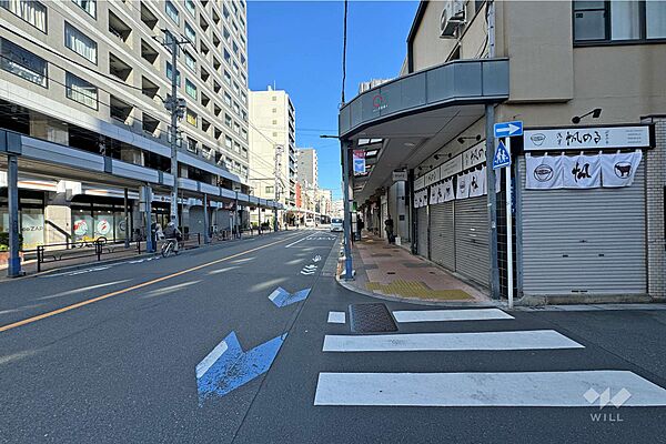 敷地東側の前面道路（南側から）