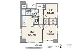 アリュージュ南千住 2LDKの間取図画像