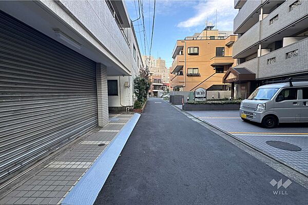 敷地の西側前面道路（南側から）
