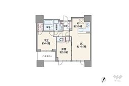 グランドミレーニアタワー&スイート 2LDKの間取図画像