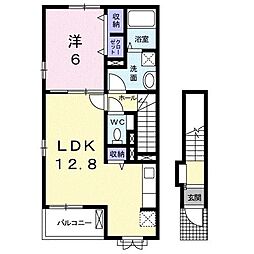 ルーベル春日C 1LDKの間取図画像