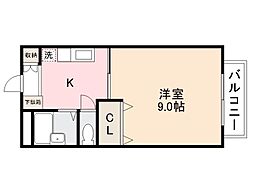 コーポ上田 1Kの間取図画像
