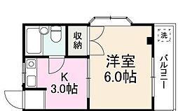 栄香ハイツ 1Kの間取図画像