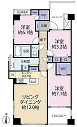 ダイアパレス国分寺鷹の台2 3LDKの間取図画像