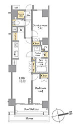 オープンレジデンシア本郷菊坂 1SLDKの間取図画像