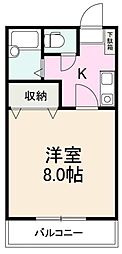クレイドル志度2 1Kの間取図画像